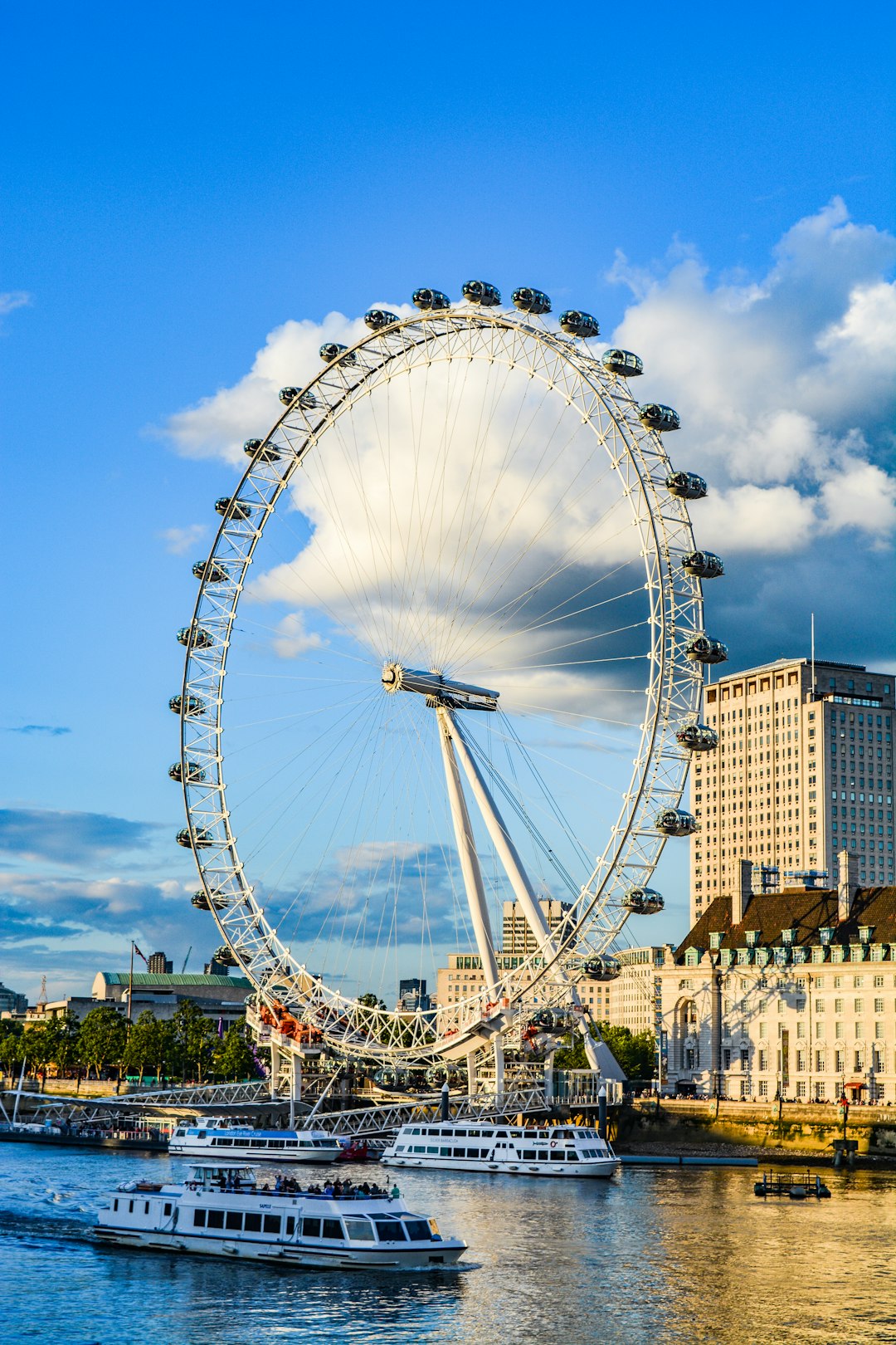 The London Eye ferris wheel on the River Thames in London